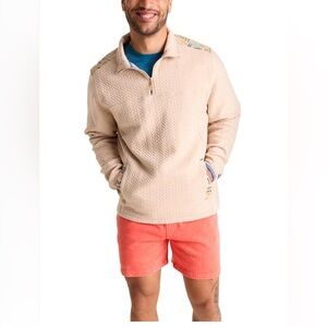 NWT Chubbies Sandstorm Quilted‎ Quarter-Zip Pullover SweatShirt Size S